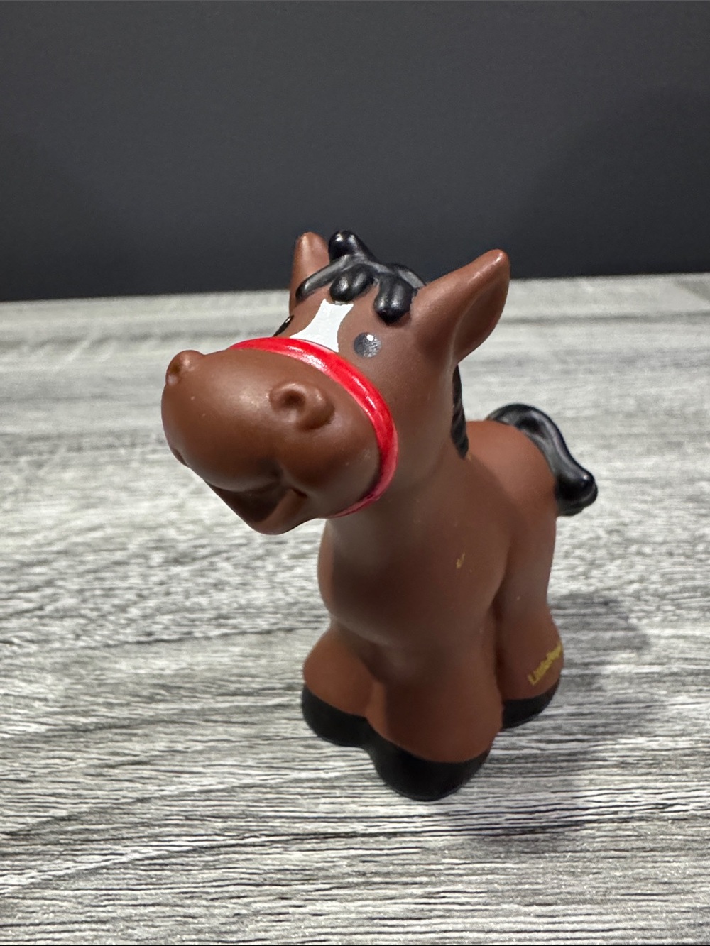 Fisher-Price | Little People: Brown & Black Horse w/Red Bridle - Toy Figure